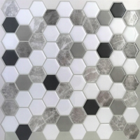 3D mozaika samolepící hexagon šedý